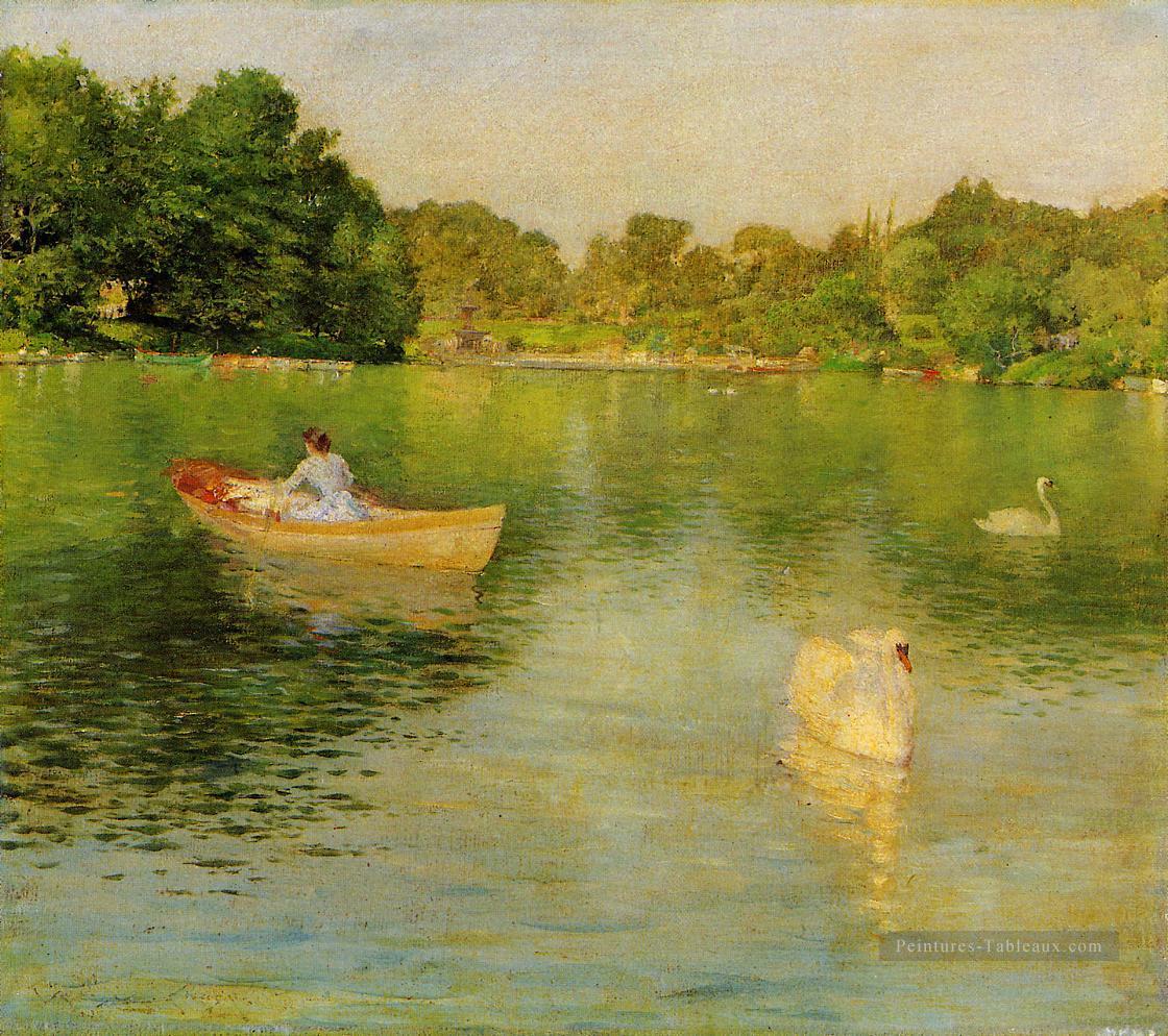 Sur le lac Central Park William Merritt Chase Peintures à l'huile